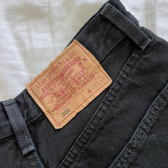 Vintage Black Levis 501 Shorts - Picture 6 of 6